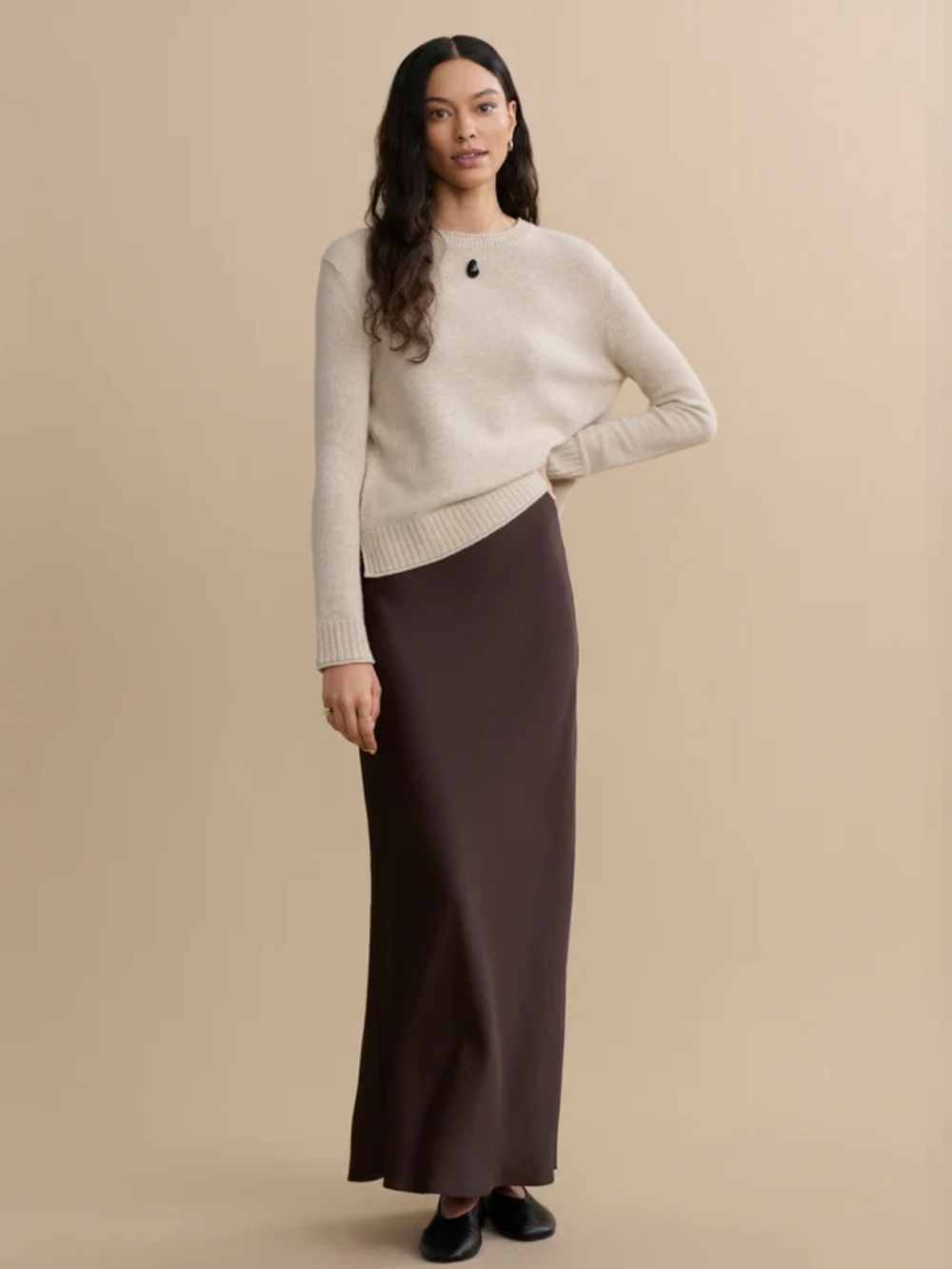 Jenni Kayne Everyday Sweater in oatmeal color way wool blend with cashmere. 3X